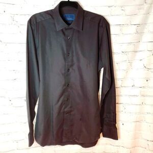 David Donahue Black Trim Fit Dress Shirt Size 16.5